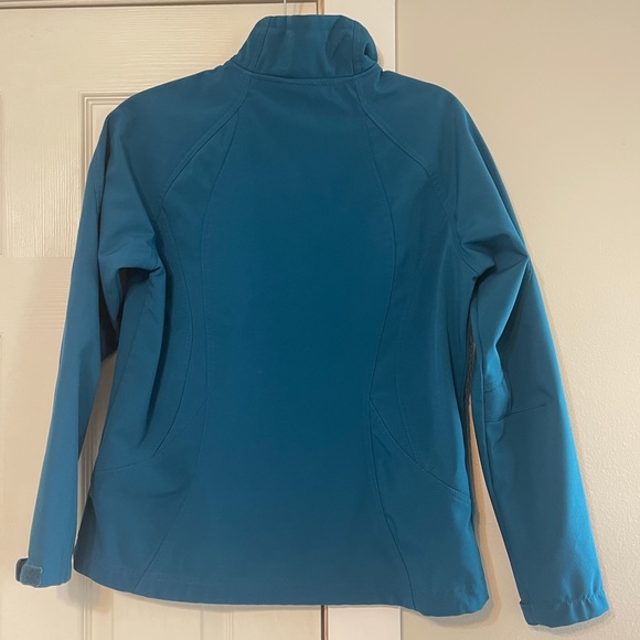 DOUBLE DIAMOND teal softshell fleece lined full zip jacket Small - Picture 5 of 9